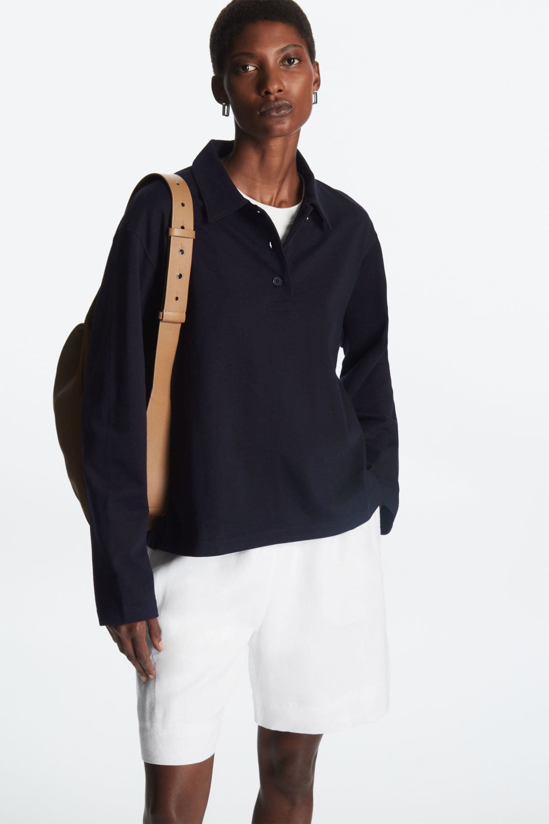 COS - Regular-Fit Long-Sleeved Polo Shirt