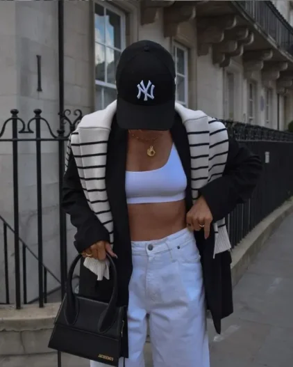 What to Wear with Cream Pants Female 2026: 20+ Outfits You'll Love Cream Pants With a Crop Top and Oversized Blazers